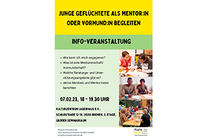 Plakat: Info-Veranstaltung Mentorin oder Vormundin