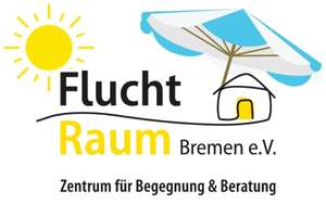 Grafik: Logo von Fluchtraum Bremen e.V. mit Sonne und Sonnenschirm